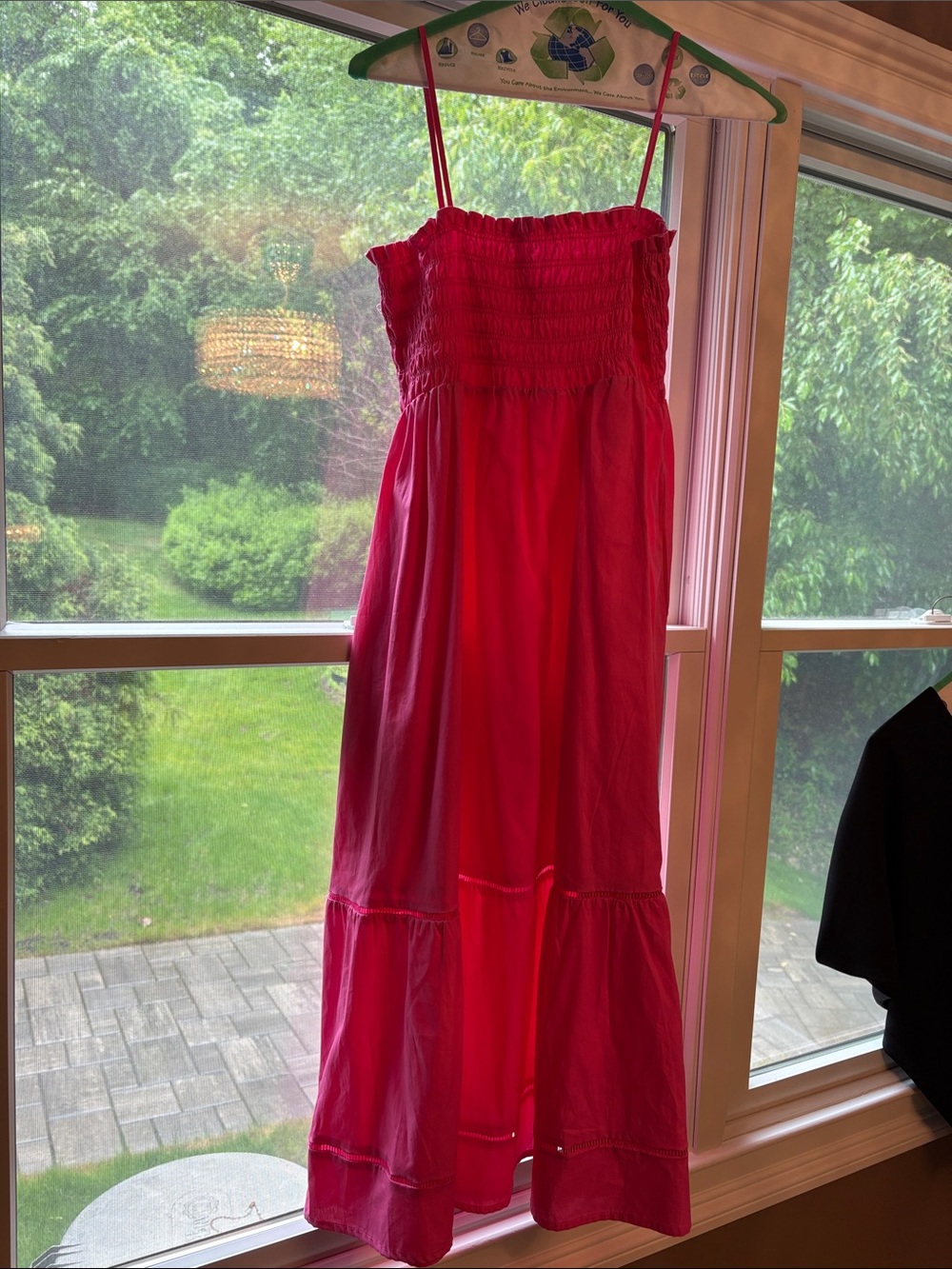 Women’s Pink Smocked Midi Dress